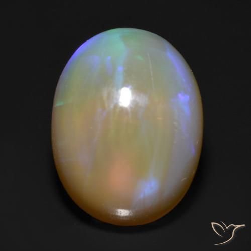 1.38ct 자연스러운 다색 오팔, 타원형, 투명한