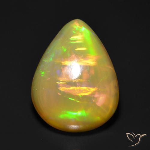 1.19ct 자연스러운 다색 오팔, 배 모양, 투명한