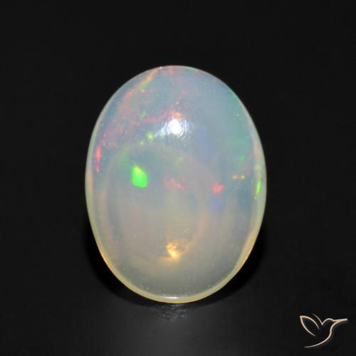 0.97ct 자연스러운 다색 오팔, 타원형, 투명한