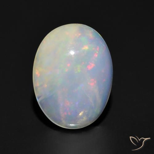 1.14ct 자연스러운 다색 오팔, 타원형, 투명한