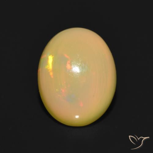 1.47ct 자연스러운 다색 오팔, 타원형, 투명한