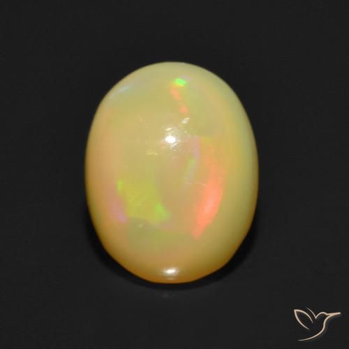 1.02ct 자연스러운 다색 오팔, 타원형, 투명한