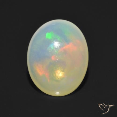1.16ct 자연스러운 다색 오팔, 타원형, 투명한