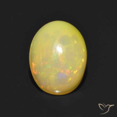 1.15ct 자연스러운 다색 오팔, 타원형, 투명한