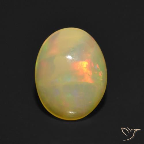 1.20ct 자연스러운 다색 오팔, 타원형, 투명한