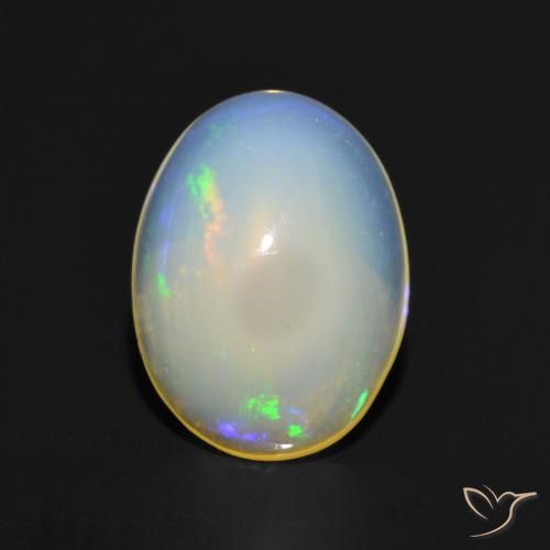 1.05ct 자연스러운 다색 오팔, 타원형, 투명한