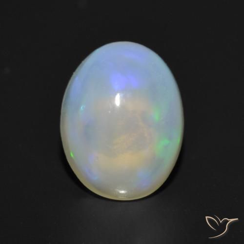 1.12ct 자연스러운 다색 오팔, 타원형, 투명한