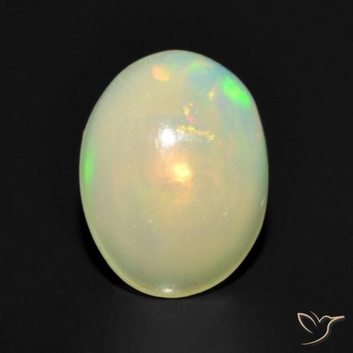 0.95ct 자연스러운 다색 오팔, 타원형, 투명한