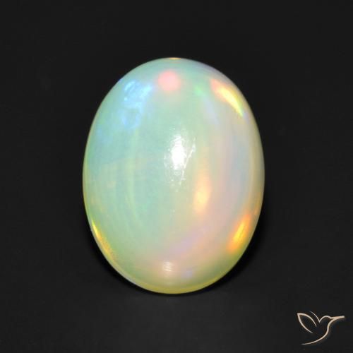1.42ct 자연스러운 다색 오팔, 타원형, 투명한