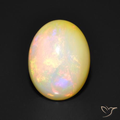 1.77ct 자연스러운 다색 오팔, 타원형, 투명한