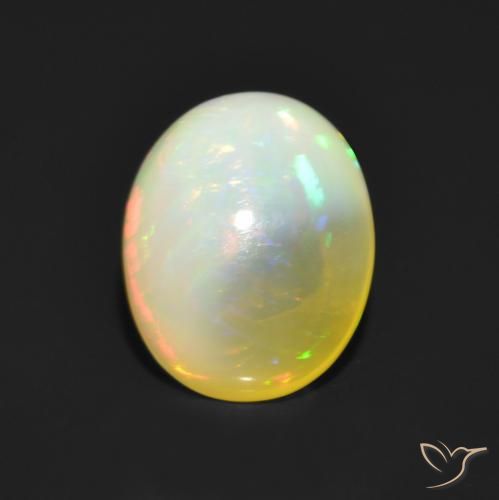 1.17ct 자연스러운 다색 오팔, 타원형, 투명한