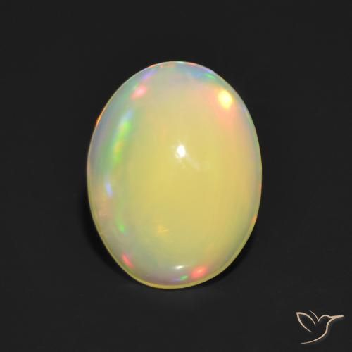 1.24ct 자연스러운 다색 오팔, 타원형, 투명한