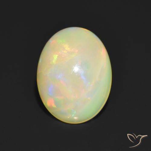 1.04ct 자연스러운 다색 오팔, 타원형, 투명한