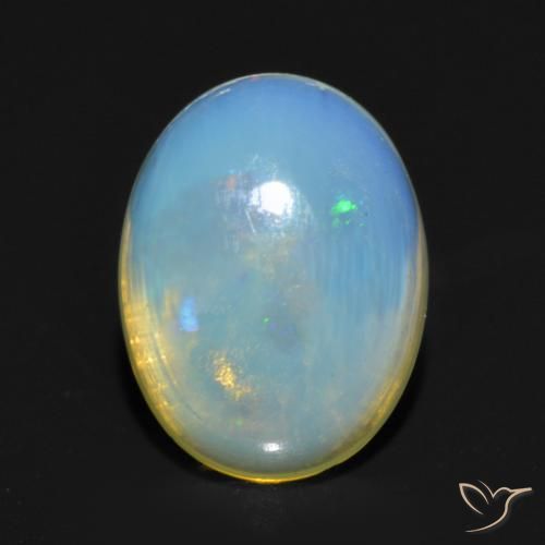 0.82ct 자연스러운 다색 오팔, 타원형, 투명한