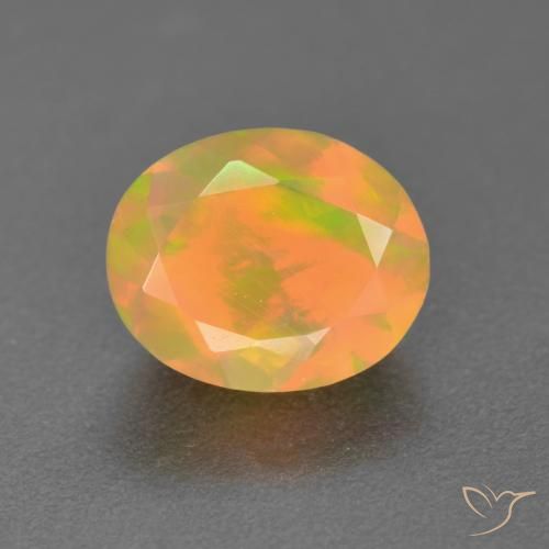 1.32ct 자연스러운 다색 오팔, 타원형, 투명한