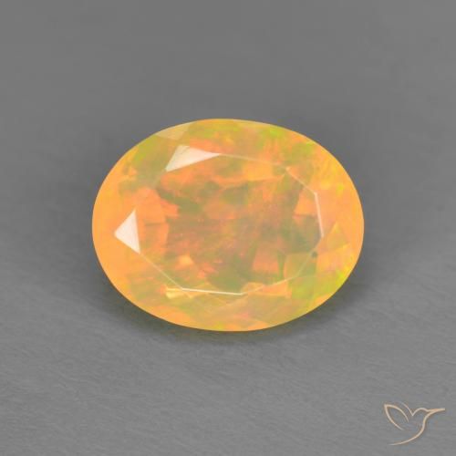 1.43ct 자연스러운 다색 오팔, 타원형, 투명한
