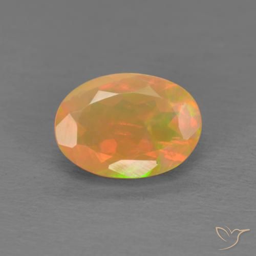 0.74ct 자연스러운 다색 오팔, 타원형, 투명한