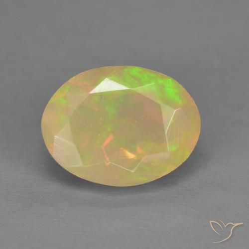 1.47ct 자연스러운 다색 오팔, 타원형, 투명한