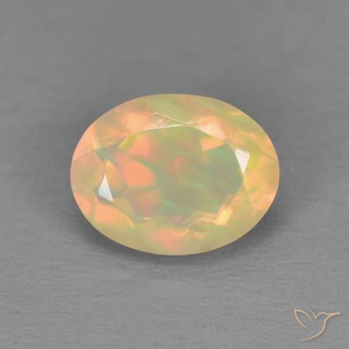 1.22ct 자연스러운 다색 오팔, 타원형, 투명한
