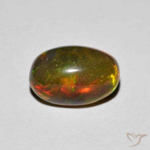 1.41ct 자연스러운 다색 오팔, 타원형, 투명한