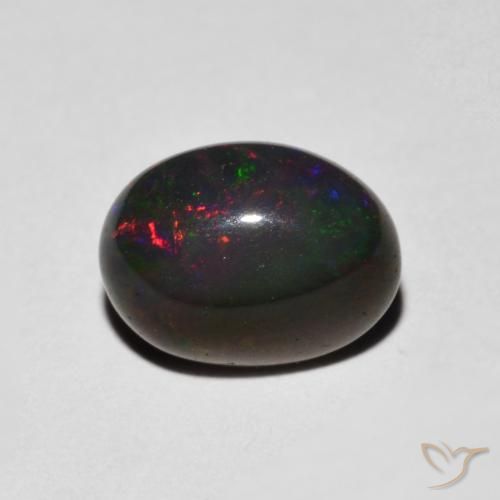 0.96ct 자연스러운 다색 오팔, 타원형, 불투명체