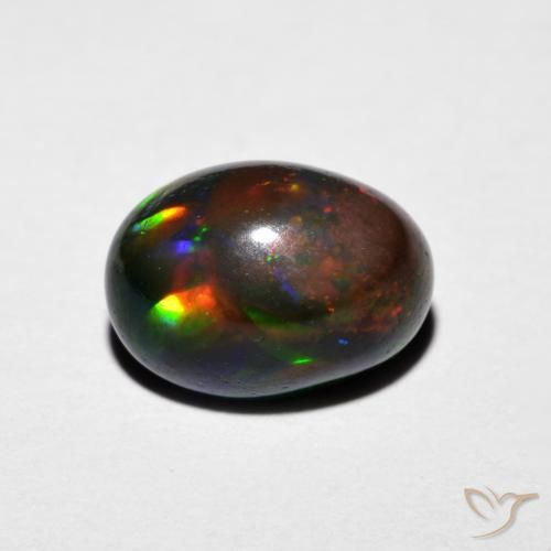1.29ct 자연스러운 다색 오팔, 타원형, 불투명체