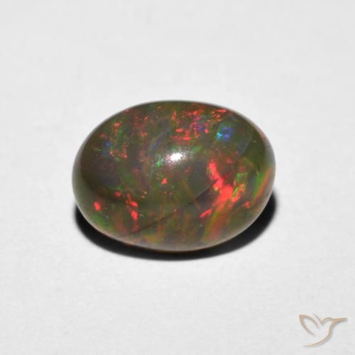 1.02ct 자연스러운 다색 오팔, 타원형, 투명한