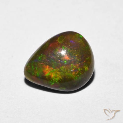 0.70ct 자연스러운 다색 오팔, 배 모양, 투명한
