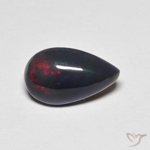 1.13ct 자연스러운 다색 오팔, 배 모양, 불투명체