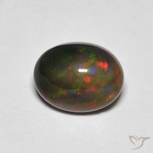 1.25ct 자연스러운 다색 오팔, 타원형, 불투명체