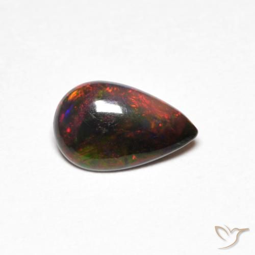 0.44ct 자연스러운 다색 오팔, 배 모양, 불투명체