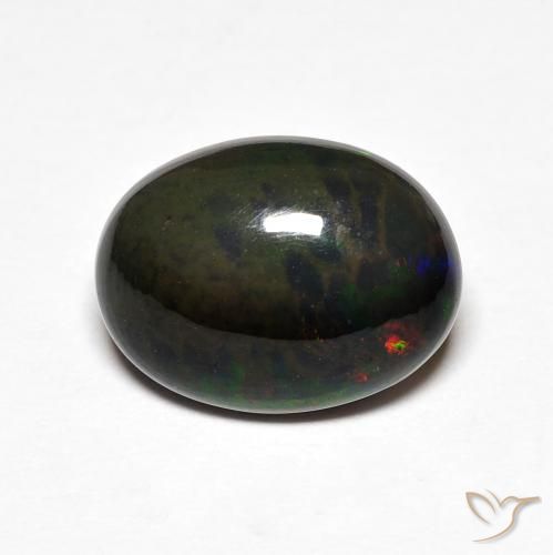 2.45ct 자연스러운 다색 오팔, 타원형, 불투명체