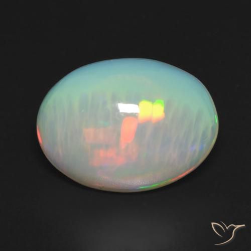 3.28ct 자연스러운 다색 오팔, 타원형, 투명한