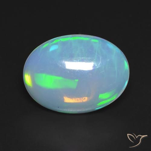 3.56ct 자연스러운 다색 오팔, 타원형, 투명한
