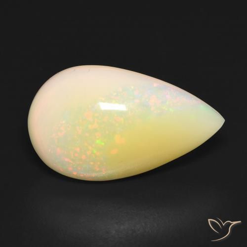 5.82ct 자연스러운 다색 오팔, 배 모양, 투명한