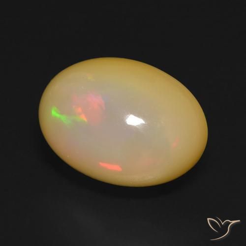 5.52ct 자연스러운 다색 오팔, 타원형, 투명한