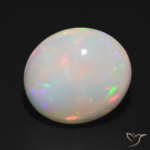 5.95ct 자연스러운 다색 오팔, 타원형, 투명한