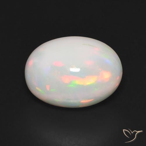 3.33ct 자연스러운 다색 오팔, 타원형, 투명한