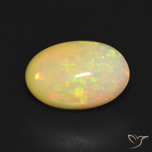 3.41ct 자연스러운 다색 오팔, 타원형, 투명한