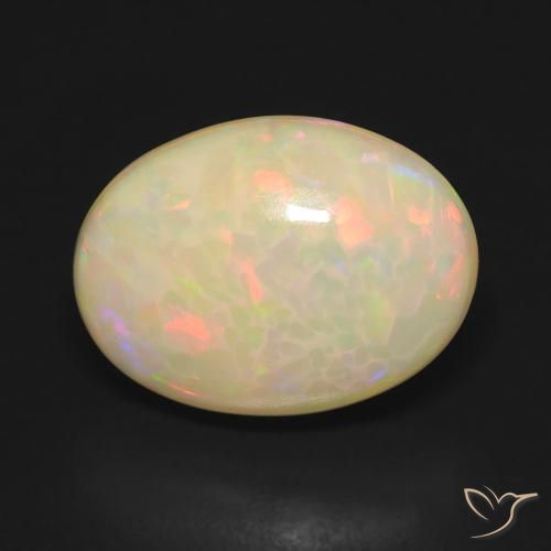 4.38ct 자연스러운 다색 오팔, 타원형, 투명한