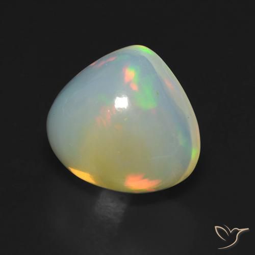 5.38ct 자연스러운 다색 오팔, 배 모양, 투명한