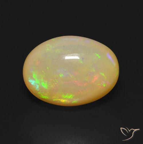 5.16ct 자연스러운 다색 오팔, 타원형, 투명한