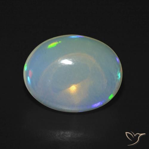4.24ct 자연스러운 다색 오팔, 타원형, 투명한