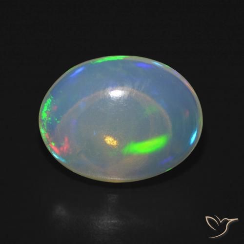 4.45ct 자연스러운 다색 오팔, 타원형, 투명한