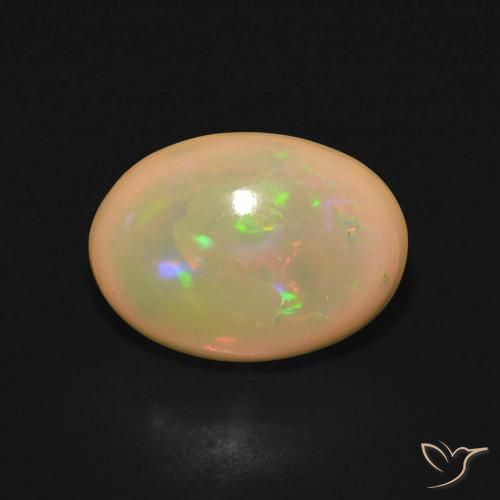 2.58ct 자연스러운 다색 오팔, 타원형, 투명한