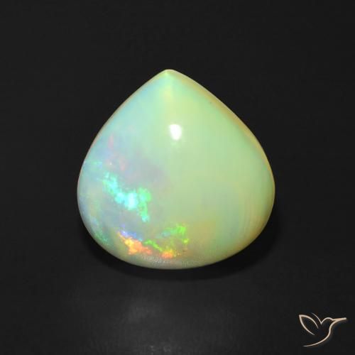 3.69ct 자연스러운 다색 오팔, 배 모양, 투명한