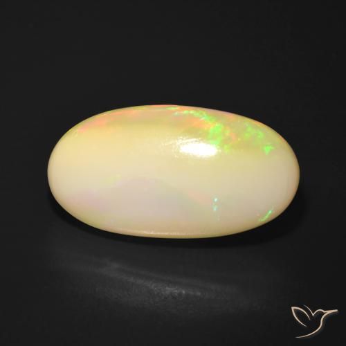 7.25ct 자연스러운 다색 오팔, 타원형, 투명한