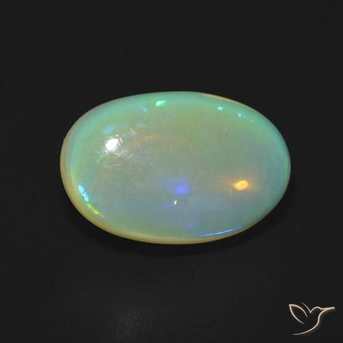 2.95ct 자연스러운 다색 오팔, 타원형, 투명한