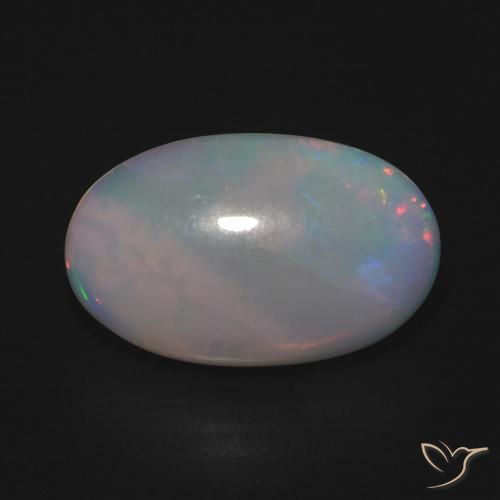 3.93ct 자연스러운 다색 오팔, 타원형, 투명한