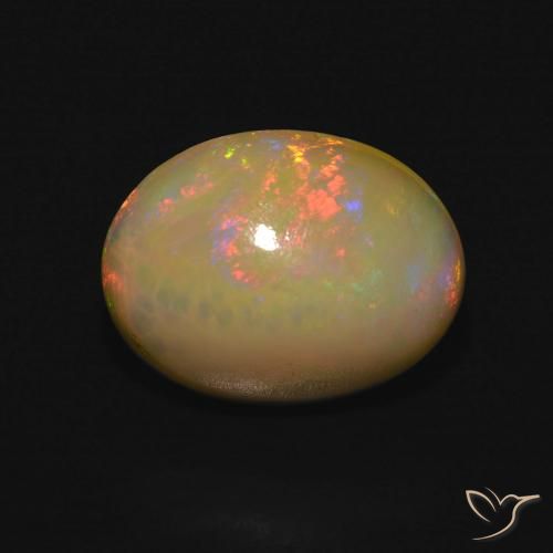 3.96ct 자연스러운 다색 오팔, 타원형, 투명한